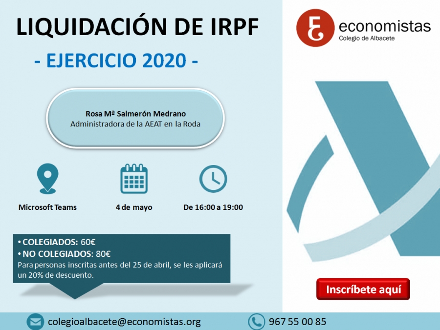 LIQUIDACIÓN IRPF - EJERCICIO 2020 - 4 de Mayo de 2021